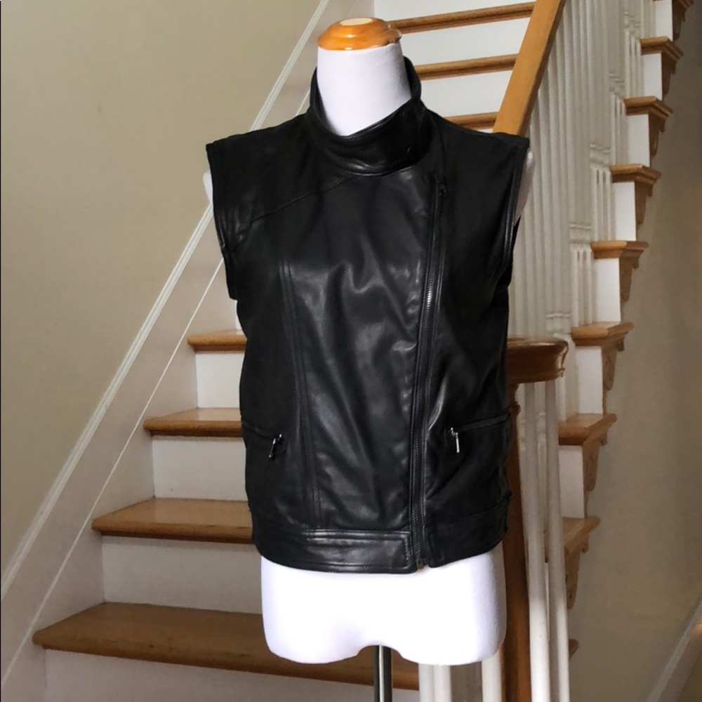 Rag&Bone Black Leather Vest in Size Small